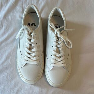Madewell MWL Classic White Lace-Up Sidewalk Sneakers